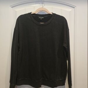 ZELOS Women's Charcoal Crewneck Sweater